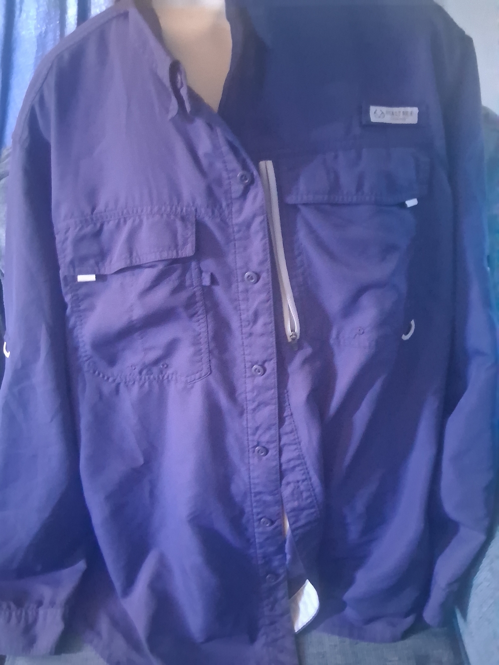Real TREE Blue Long Sleeve Fishing Shirt